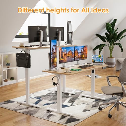STARY Electric Standing Desk Adjustable Height Sit Stand Home Office Desk with Splice Board - Image 4