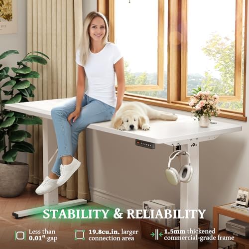 Electric Standing Desk Adjustable - 55 x 24 Inch Sit Stand up Desk with 0.8 Inch Thick Tabletop - Adjustable Height Table with 3 Memory Preset, Cable Management for Home Office - Image 4