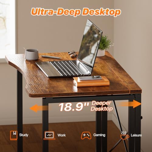 Huuger Folding Desk for Small Spaces, 31.5 Inch Foldable Computer Table - Image 4