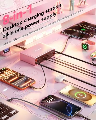 8-in-1 Charging Station for Multiple Devices,Fast Charger with 65W Cable - Image 3