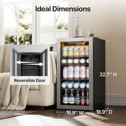 Ca'Lefort 105 Cans Mini Fridge, Beverage Refrigerator Cooler for Drink/Beer - Image 6