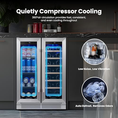 Yeego Beverage Refrigerator - 24 inch 60 Cans and 20 Bottles Beer Cooler - Image 3
