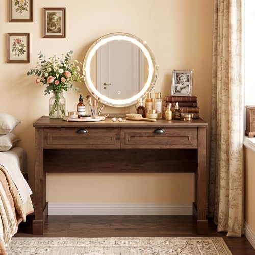 Tangkula 48” Computer Desk with 2 Drawers, Farmhouse Executive Desk - Image 4