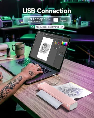 Phomemo M08F Tattoo Stencil Printer, Bluetooth, with 100Pcs Transfer Paper - Image 5