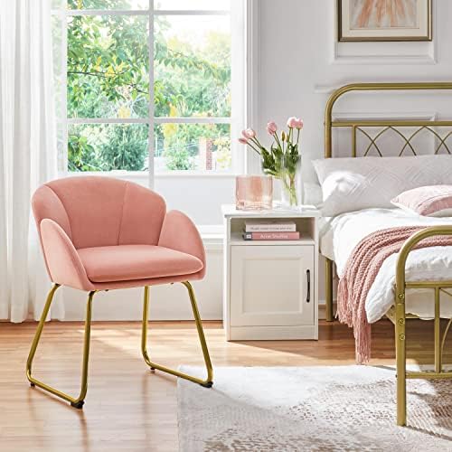 Yaheetech Flower Shape Vanity Chair with Petal Armrests, Pink - Image 2