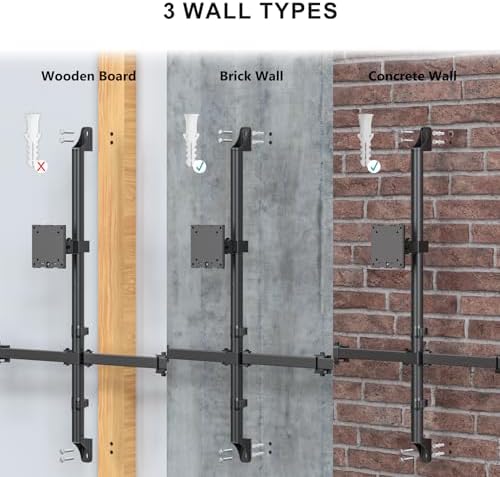 WALI Stacked Triple Monitor Wall Mount for 49" Curved and Dual 34" Monitors - Image 5