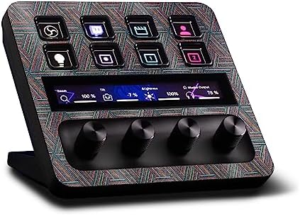 MightySkins Glossy Glitter Skin Compatible with Elgato Stream Deck + - Triangle Stripes | Protective, Durable High-Gloss Glitter Finish | Easy to Apply, Remove, and Change Styles | Made in The USA by MIGHTY+SKINS