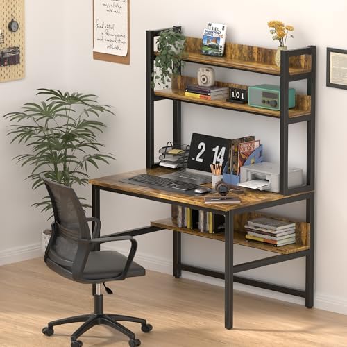 Aquzee Computer Desk with Shelves, 47“W x 23.6" D Desk with Hutch - Image 2