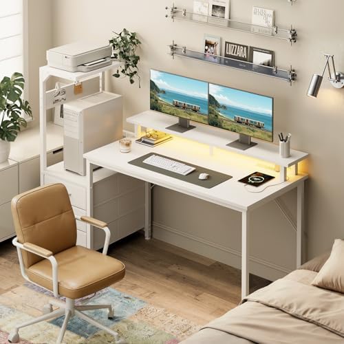 AODK Gaming Computer Desk w/PC Showcase Stand, 59" Reversible, RGB LED - Image 2