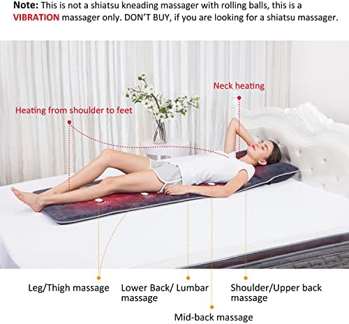 Snailax Full Body Massage Mat with Heat, Vibration Memory Foam Massager Pad - Image 2