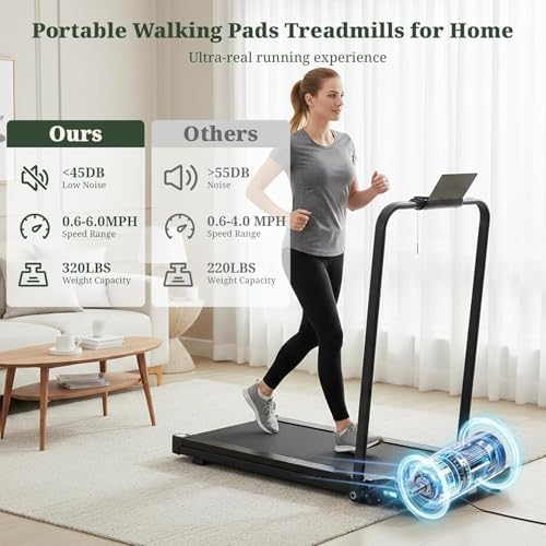 Walking Pad Under Desk, 3 in 1 Portable Treadmills for Home Small Space - Image 3
