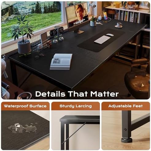 PRAISUN 63 X 30 Inch Extra Deep Desk with Power Outlets - Image 6