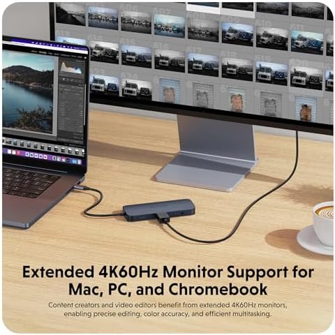 HyperDrive Next 10 Port USB C Hub for Mac, PC, and Chromebook with 4K60Hz HDMI, 2 USB-A, USB-C Hub 10Gbps 140W Power Delivery, SD & microSD Card Reader, Ethernet, 3.5mm Audio Ports - Image 3