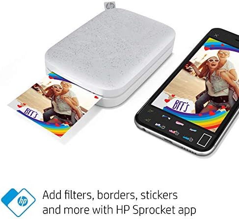 HP Sprocket Portable Photo Printer (2nd Edition) Instantly Print 2x3 Sticky-Backed Photos from Your Phone [Luna Pearl] [1AS85A] (Renewed) - Image 3