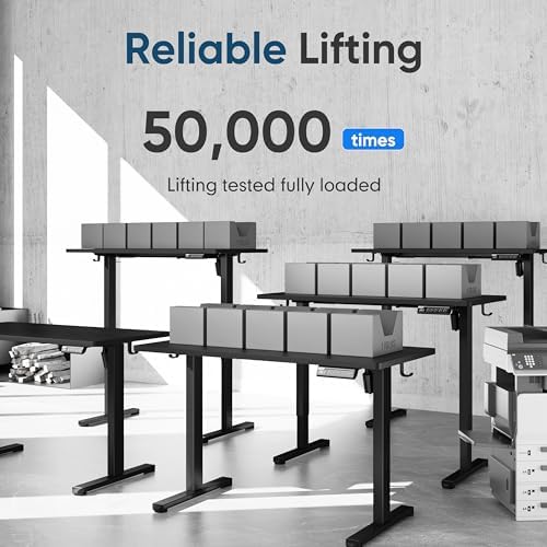 Monomi 48" x24“ Electric Height Adjustable Standing Desk,Black - Image 4