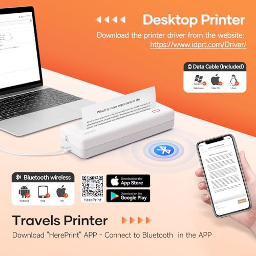 Portable Thermal Printer Wireless for Travel, Inkless Bluetooth Printer - Image 3