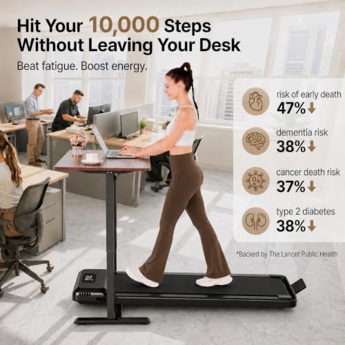 FUNMILY Upgrade Walking Pad Folding Treadmill with 12%/15% Incline & Handle Bar, 3.5HP Foldable Under Desk Compact Treadmills for Home/Office/Gym, 400+lb Capacity, Shock Absorption - Image 2