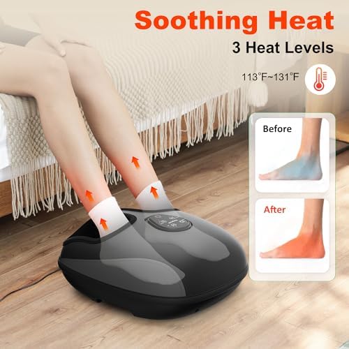 Heycool Shiatsu Foot Massager with Heat, Deep Kneading, Compression & Vibration Foot Massager Machine with Remote Control, Fits Size 13 for Home Relaxation, Office Workers & Seniors - Image 4