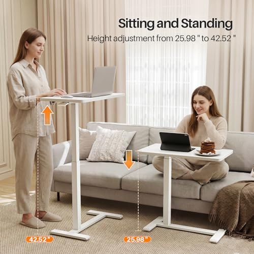 ROMOON Over Bed Table with Wheels, Height Adjustable Hospital Bedside Table - Image 4