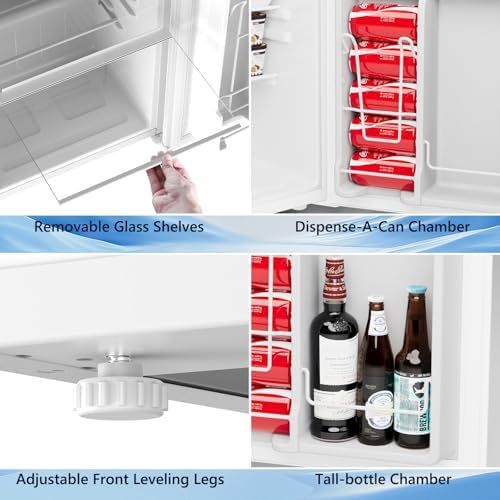 COWSAR 3.2 Cu.Ft Mini Fridge with Freezer for Bedroom Dorm, White - Image 4