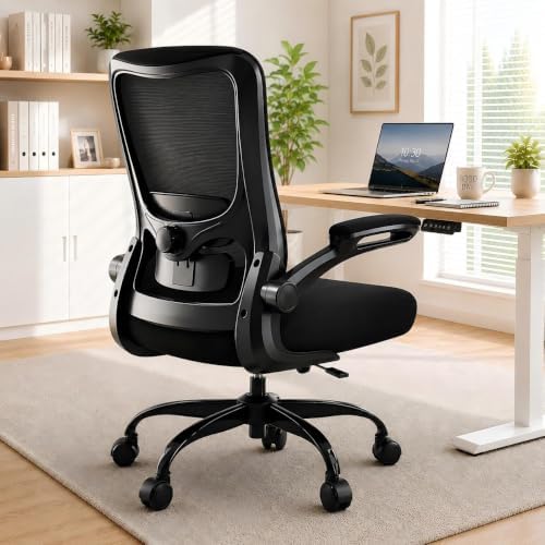 Ergonomic Office Chair for Long Hours, Adjustable Padded Lumbar Support for Lower Back Relief, 330 lb Capacity, Comfortable Computer Desk Chair for Home Office, Work & Study by DesignedforFocusedHours