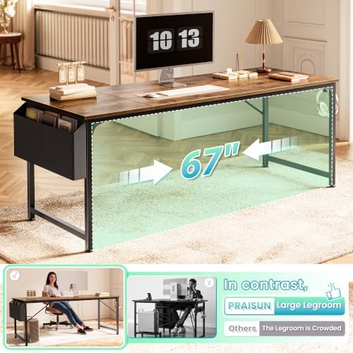 PRAISUN 71'' Computer Desk with Fabric Storage Bag - Image 5