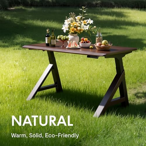 FLEXISPOT 55 x 28 Inch WoodiX Solid Wood Executive Standing Desk, Walnut - Image 5