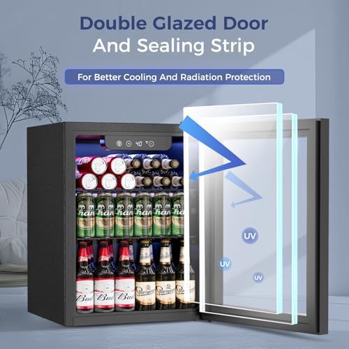 Feelfunn 1.7 Cu.Ft Beverage Refrigerator Cooler - 68 Can Mini Fridge - Image 5
