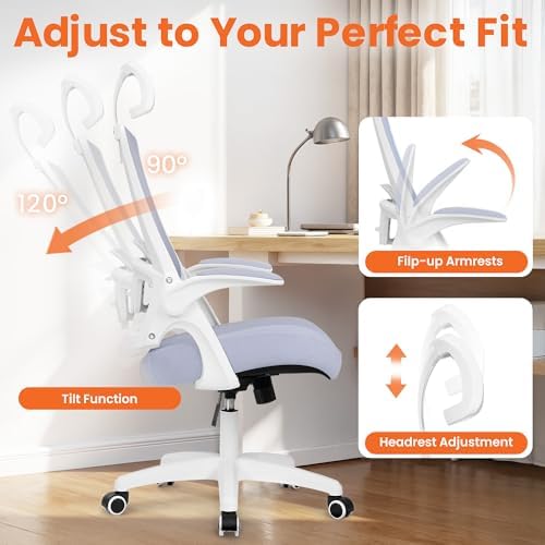 NEO CHAIR Office Desk Chair with Ergonomic High Back Mesh Headrest, Purple - Image 5