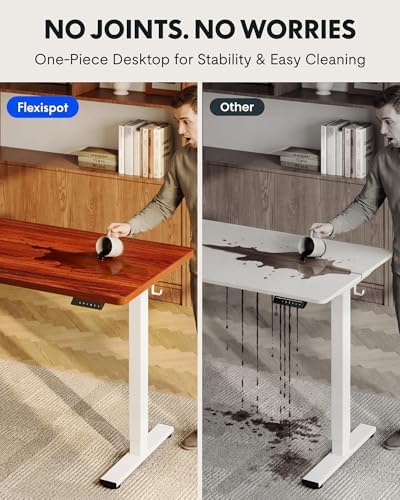 FLEXISPOT EN1 40"x24" One-Piece Standing Desk, Mahogany - Image 5
