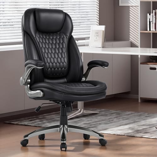 COLAMY Executive Office Chair with Thick Bonded Leather (Black-6686, Set of 2) - Image 2