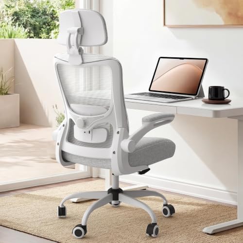 Ergonomic Office Chair for Long Hours, Adjustable Padded Lumbar Support for Lower Back Relief, 330 lb Capacity, Comfortable Computer Desk Chair for Home Office, Work & Study by DesignedforFocusedHours