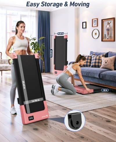 DeerRun Under Desk Walking Pad Treadmill for Home Office & Small Spaces, 6% Manual Incline, 0.6–3.8 MPH Walking Speed, 2.5 HP, 300 lb Capacity, App & Remote Control - Image 7