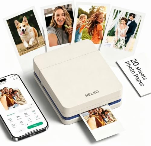 Nelko PP01 Photo Printer, 2x3 Portable Photo Printer, Mini Printer, Creamy by NELKO