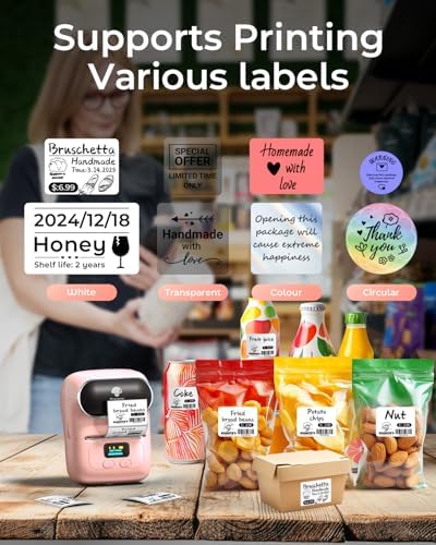 Phomemo M110 Label Maker with 3 Tapes, Bluetooth Portable Thermal Printer - Image 3