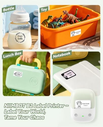 NIIMBOT B2 Label Maker Machine with Custom Button, Built in Clock,Green - Image 7