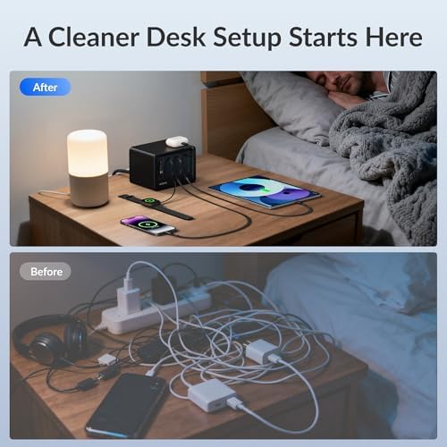 Gitryin 12-in-1 Desktop Charging Station, 260W USB Retractable GaN Charger - Image 2
