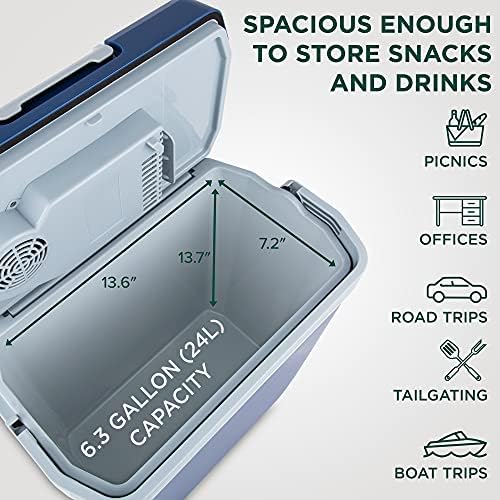 Ivation Electric Cooler & Warmer, Portable Thermoelectric Fridge w/Handle - Image 3