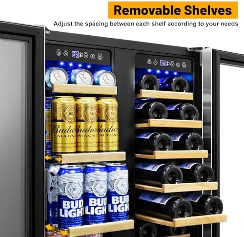 24" Dual Zone Wine and Beverage Refrigerator, Under Counter/Freestanding - Image 5