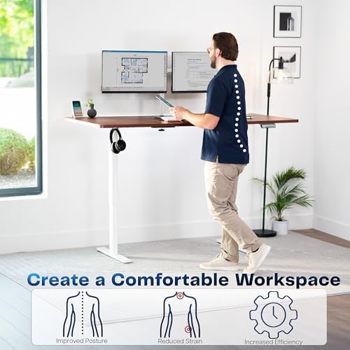 VIVO Dark Walnut 71 x 36 in Standing Desk, DESK-KIT-1W7D-36 - Image 4