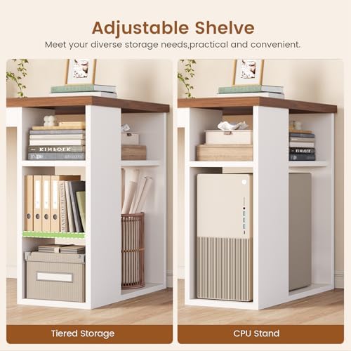 SEDETA 67" Farmhouse Executive L Shaped Desk with 3 Drawers - Image 4