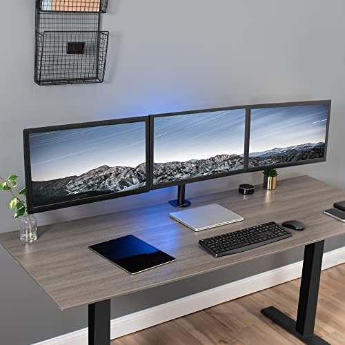 VIVO Triple Monitor Adjustable Desk Mount, Articulating Tri Stand, Holds 3 Screens up to 24 inches, Black, STAND-V003Y - Image 2