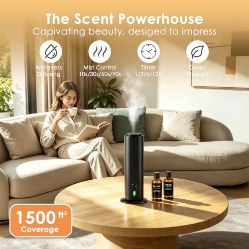 Waterless Oil Diffuser kit, Aluminum Alloy，2 x 100ml Hotel Essential Oils - Image 2