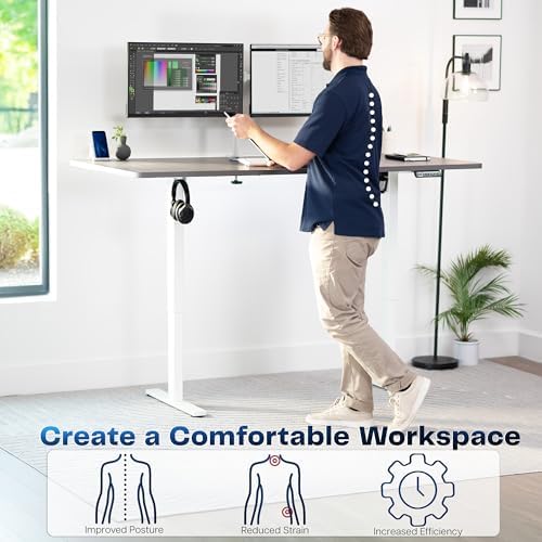 VIVO Dark Gray 71 x 36 in Standing Desk, DESK-KIT-1W7G-36 - Image 4