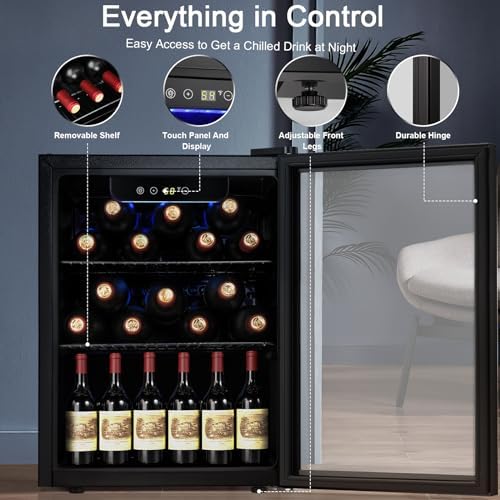 Antarctic Star Mini Fridge 68 Can Beverage Refrigerator Cooler with Glass Door,Adjustable Shelves & Digital Temperature for Soda Beer or beverage cooler for Home, Office Bar 1.7cu.ft - Image 5