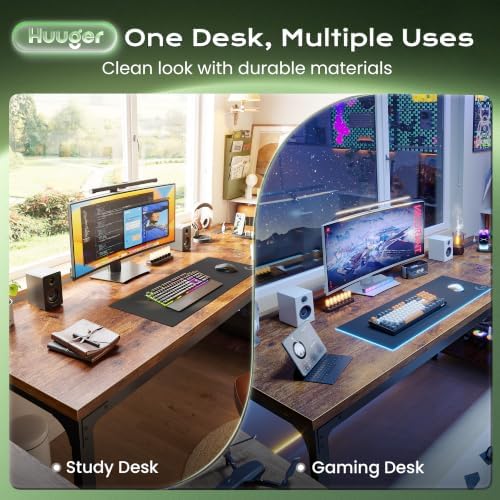 Huuger 71'' x 23.6'' Computer Desk with Power Outlets, 0.95'' Thick Desktop - Image 3