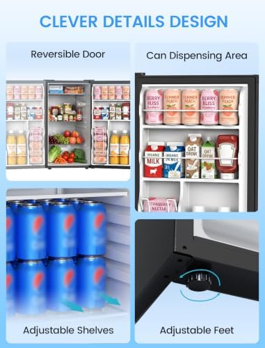 COWSAR 3.1 Cu.ft Mini Dorm Fridge for Bedroom Apartment Office, Black - Image 5