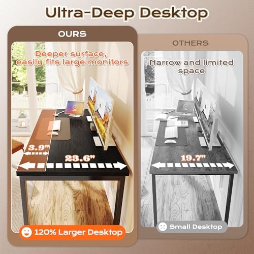 Huuger 48 x 24 inch Desk with Power Outlets & 0.95 Inch Thicker Desktop - Image 7
