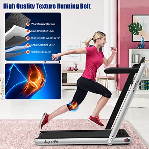 GYMAX Walking Pad, 2.25HP Dual Display Foldable Treadmill for Home with Remote/Smart App Control, Portable Compact Treadmill for Office Under Desk, Folding Running Machine for Small Spaces - Image 6