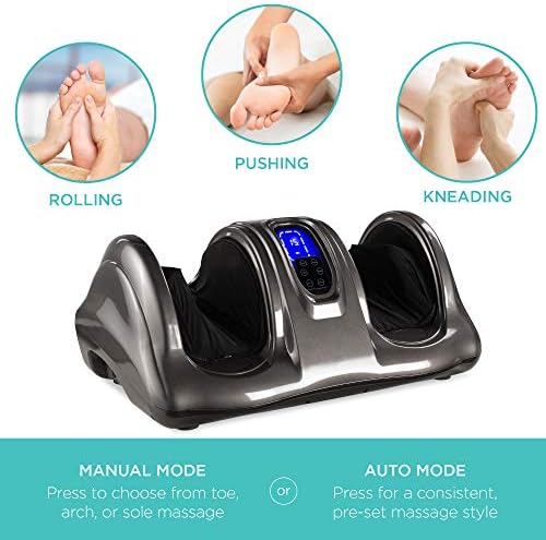 Best Choice Products Shiatsu Foot Massager for Pain Relief, Plantar Fasciitis, Neuropathy, Blood Circulation, Remote Control w/Compact Design - Gray - Image 4